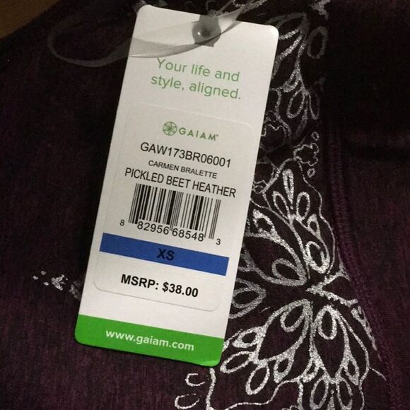 New GAIAM CARMEN BRALETTE PICKLED BEET HEATHER - Picture 4 of 4